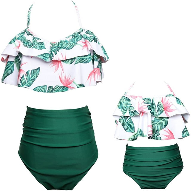 Girls Swimsuit Two Pieces Bikini Set Ruffle Falbala Swimwear Bathing Suits
