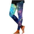 thumbnail image 3 of LIIPEE Women Leggings Casual Elastic High Waist Slim Fit Ankle Length Leggings Galaxy Printed Stretchy Workout Yoga Pants Comfortable Soft Breathable Daily Leggings,White,XXL, 3 of 5