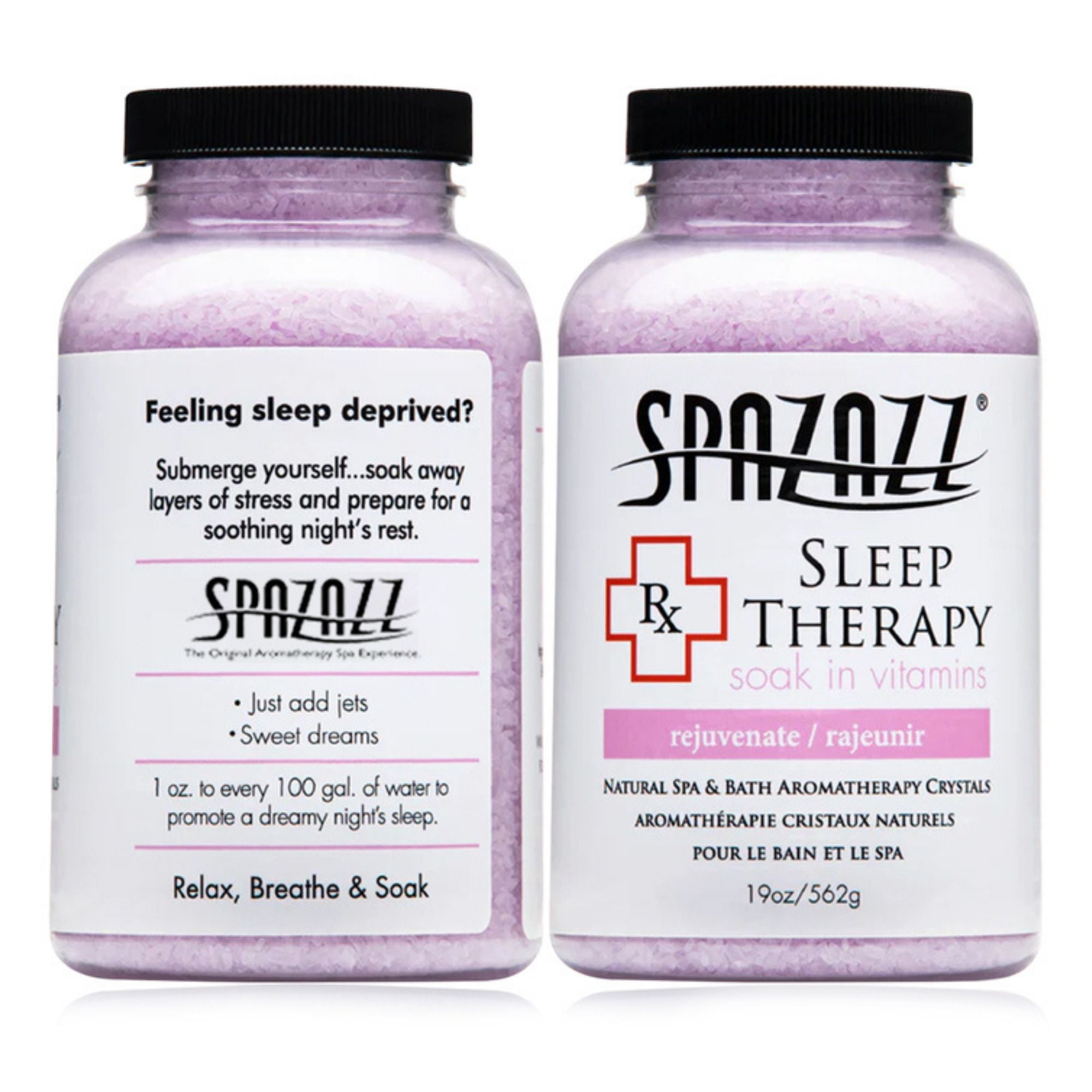 Spazazz Sleep Therapy Aromatherapy Bath Salt Crystals 2-Pack (19 Oz Each) - Spazazz Aromatherapy Bath Salts for Hot Tubs & Baths, Safe for All Spas & Bath Types