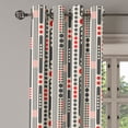 thumbnail image 2 of Ambesonne Modern Grommet Curtain, Stripes Circles Minimal, 50" x 84", Charcoal Grey Scarlet, 2 of 6