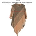 thumbnail image 3 of Poncho Rayé pour Femmes avec Franges Foulard Châle Tricoté Wraps Frangés Pull Cape Cadeaux pour Femmes, 3 of 4