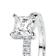 thumbnail image 3 of First Jewel Silver 14K White Gold Over Ring - Princess Cut Excellent 1.8 Ct Diamond Ring For Women's - Solitaire with Accent Diamond Ring for Women's - Eternity Band Diamond Ring for Women's, 3 of 6
