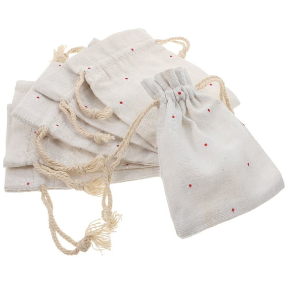 SILENRADAWN 20Pcs Gift Jewelry Pouch Linen Material Small Fabric Pouch for Cosmetics Travel Storage