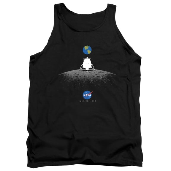 Nasa Moon Landing Simple Adult Tank Top Black