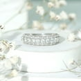 thumbnail image 5 of Rosec Jewels - Certified Moissanite Wedding Ring Wide (D-VS1 Quality) - Moissanite Half Eternity Ring - with Jewelry Box, 18K White Gold, US 12.00, 5 of 8