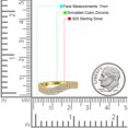 thumbnail image 4 of Yellow Tone, Simulated Cubic Zirconia Size-10 Half Eternity Ring Wedding Engagement Band 925 Sterling Silver, 4 of 7