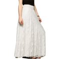 thumbnail image 1 of Jupes Maxi de Plage pour Femmes en Dentelle Florale, Taille Haute Élastique, Plissées, Coupe A, 1 of 8