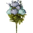 thumbnail image 2 of Ramo de flores de seda de peonía artificial vintage, decoración de boda para el hogar (nuevo azul oscuro) brillar Juguete, 2 of 4