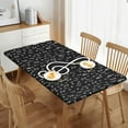 thumbnail image 6 of Blue Yellow and Navy Chrysanthemum Flowers Tablecloth with Elastic Edge for 5ft Rectangle Table Cloth Washable Table Cover for Kitchen Dining Party Outdoor Picnic Decoration, 60" L X 30" W, 6 of 9