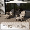 thumbnail image 7 of 2PCS Folding Adirondack Chair with Retractable Ottoman, HDPE All-Weather Resistant Adjustable Backrest Adirondack Chair w/4 in 1 Cup Holder Trays, Wood Texture Brown, 7 of 7