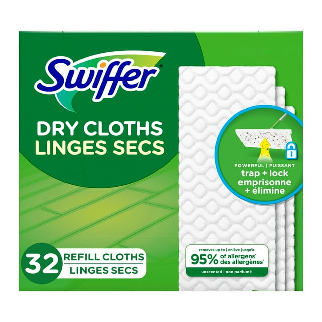 Swiffer Sweep + Mop, Dry Pads Refill, Floor Cleaner, Cleaning Cloths, Unscented, 32 Count