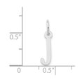 thumbnail image 4 of 14k White Gold Small Slanted Block Letter J Initial Charm Pendant, 4 of 4