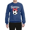 thumbnail image 2 of Wild Bobby, Cute Soccer Mom Ribbon Soccer Ball Gift Sports, Mother's Day, Unisex Crewneck Graphic Sweatshirt, Vintage Heather Blue, Large, 2 of 3