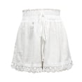 thumbnail image 6 of Summer Casual Shorts for Women Lightweight Elastic High Waist Lace Hem Loose Fit Beach Shorts, 6 of 6
