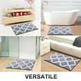 thumbnail image 7 of Buganda Microfiber Bathroom Rugs and Mats, Extra Soft and Absorbent Shaggy Bath Mats, Non-Slip Moroccan Trellis Bath Carpets, 16" x 24", Grey, 7 of 7