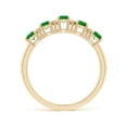 thumbnail image 2 of ANGARA Natural Five Stone 1 ct Emerald and Diamond Wedding Ring in 14K Yellow Gold for Women (Size-5x3mm) | May Birthstone, Birthday, Anniversary, Jewelry Gift for Women | Natural Emerald Ring, 2 of 11