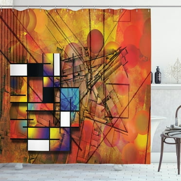 Ambesonne Modern Shower Curtain, Geometric Image, 69"Wx70"L, Multicolor