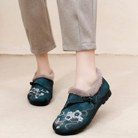 

Soft Shoes Women Tawop Blue Flats Soft Sole Slip on Ladies Cotton Shoes 39(Us:7)