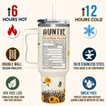 thumbnail image 6 of Gifts for Aunt, Auntie Gifts - Aunt Gifts from Niece, Nephew - Christmas Gifts For Aunt, Birthday Gift, Mothers Day Gifts for Auntie - Gifts for New Aunt - 40oz Sunflower Tumbler With Handle & Straw, 6 of 7