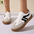 thumbnail image 3 of CHICVOMEY Vintage Sneakers for Women Casual Lace-Up Walking Sneakers Fashion Women Sneakers with Memory Foam Insole Non-Slip Tennis Shoes, 3 of 9