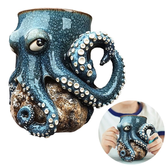 HUASHENG Creature Mug 3D Sea Funny Ceramic Mugs Handmade Shaped Statue Cup Coffee Mug Decorate For Sea Lovers And Coffee Alike