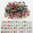 thumbnail image 2 of GKNET 10/30/50 PREMIUM Tongue Nipple Ear Rings BARS BARBELL BODY PIERCING Delicate Jewelry -50PCS, 2 of 8