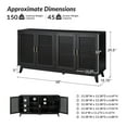 thumbnail image 6 of 4-door Modern Storage Sideboard with Adjustable Shelf Latticwork Door Cabinet for Living Room Black, 6 of 7