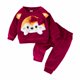 thumbnail image 1 of Ropa Para Niñas Pequeñas, Conjunto Para Niños Pequeños, Otoño Invierno, Bordado, Manga Larga, Cuello Redondo, Lazo, Top, Pantalones, Conjunto De Dos Piezas, Borgoña Odeerbi LM103-6685, 1 of 8