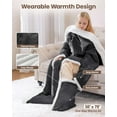 thumbnail image 2 of Wearable Heated Blanket with Foot Pocket,Electric Snuggle Throw Blanket with Sleeves,9 Heating Levels & 1-10 Hours Auto Shut Off,50x70 Inch,Grey, 2 of 6
