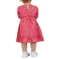 thumbnail image 4 of CNKOO Robes Assorties Maman et Moi pour la Famille Col Rond Manches Longues Taille Haute Imprimé à Pois Robe Longue à Volants avec Ceinture pour Maman Enfants, 4 of 6