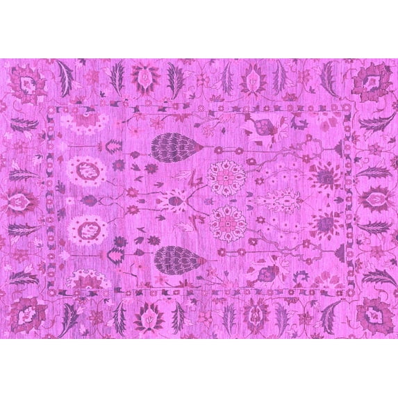 Ahgly Company Indoor Rectangle Oriental Purple Traditional Area Rugs, 8' x 10'