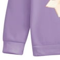 thumbnail image 5 of Tdoqot Toddler Girls Outfit Sets- Long Sleeve Cute Casual Cotton Hoodie and Flare Jeans Kids Spring Clothes Purple Size 6 T, 5 of 6