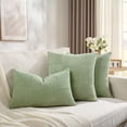 thumbnail image 4 of Fancy Homi Set of 2 Sage Green Boho Decorative Throw Pillow Covers 18x18 inch for Living Room Bedroom Couch Bed Sofa, Modern Farmhouse Home Decor, Soft Striped Plaid Corduroy Accent Cushion Case, 4 of 5