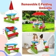 thumbnail image 4 of DORTALA Kids Picnic Table, Outdoor Toddler Table and  Set with Removable Umbrella, Plastic Kids Activity Table Set for Backyard, Garden, Nursery, Gift for Boys Girls Age 3+, Red, 4 of 7