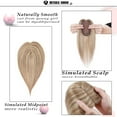 thumbnail image 4 of MY-LADY Woman 100% Remy Real Topper Human Hair Hair Extensions Natural Daily Hair Wigs Straight Hair Piece #12P613 Golden Brown & Bleach Blonde 10inch, 4 of 8