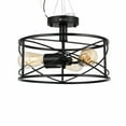 thumbnail image 3 of Farmhouse Ceiling Lamp Fixture Caged Semi Flush Mount Chandelier Kitchen Black, 3 of 4