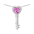 thumbnail image 2 of Star K � Key to My Heart Pendant Necklace with Created Pink Sapphire, 2 of 9