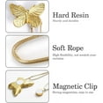 thumbnail image 3 of Curtain Tie Magnetic, 1 Pair Vintage Butterfly Resin Flower Curtain Drapery Holdback Retro Window Curtain Decorative Buckle Holder for Home Office Cafe Balcony, Gold, 3 of 8