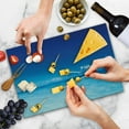 thumbnail image 4 of Landscape Cutting Board, Ocean Scenery Deep Sea Beach Hot Summer Themed Photo, Decorative Tempered Glass Cutting and Serving Board, Large Size, Turquoise Pale Blue, by Ambesonne, 4 of 5