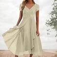 thumbnail image 2 of FYEGRE Robes Formelles pour Femmes Invitées de Mariage avec Fente Cocktail Élégante Dentelle Longue Robe de Bal Beige P, 2 of 6