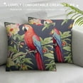 thumbnail image 3 of COMIO  Tropical Tree Throw Pillow Cover Flowers of Hibiscus Blooming Ginger Palm Leaves Parrot Ara and Toucan Fabric for Couch Bed Sofa Car Waist Cushion Cover, 3 of 5