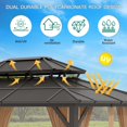 thumbnail image 4 of Soonbuy 10*13 FT Heavy Duty Double Roof Outdoor Gazebo, with Netting and Sunshade Curtains, 4 of 8