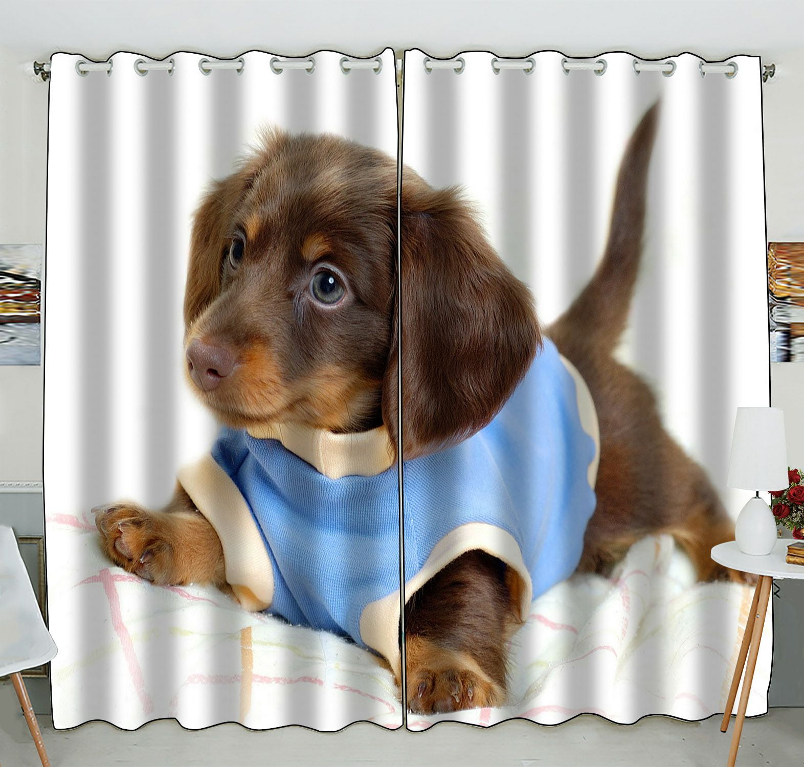 ZKGK Dachshund Window Curtain Drapery/Panels/Treatment For ...