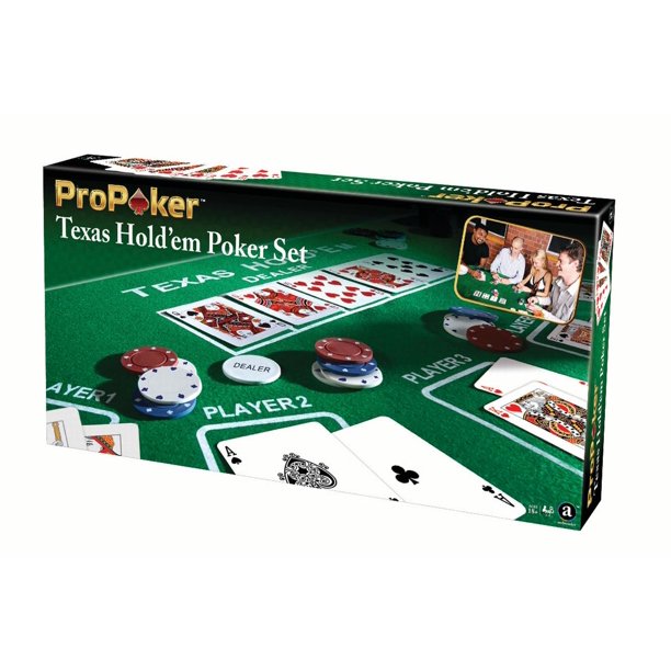 ProPoker 300 Poker Chip Set With Felt Layout, Playing Cards, and Dealer