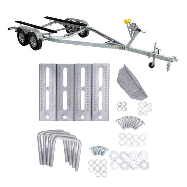 Kit de Support de Couchette Pivotante, Support de Couchette de Bateau de Pêche Galvanisé 12 Pouces Hauteur Réglable Robuste avec Matériel pour Remorque 3 Pouces Large 3 Pouces Hauteur Traversin