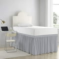 thumbnail image 2 of Dorm Bed Skirt - Extra Long College Dorm Bed Skirt 42" Drop - 100% Microfiber Ruffled Dorm Sized (39" x 80") College Bed Skirts, Elastic Bed Skirt for Easy Fitting - Light Grey Solid, Twin-XL Size., 2 of 5