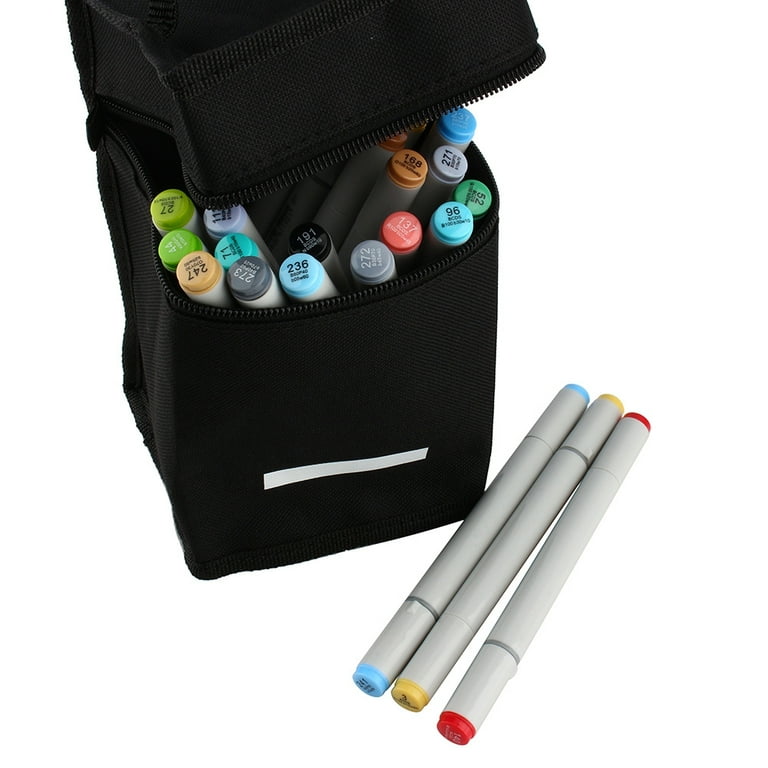 Painting Drawing Tools 48 Colors Double Sided Markers Pen Sketch Set +  Black Pencil Bag Artist Necessary 
