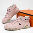 thumbnail image 3 of Zapatillas de deporte de moda para hombre Zapatillas altas de cuero de PU hechas a mano para trabajar y viajar, 3 of 6