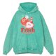 thumbnail image 3 of Sudadera con capucha retro desgastada con estampado de fresas frescas para hombre, estilo hip hop, estilo retro americano, 100 % algodón, informal, para otoño, 3 of 5