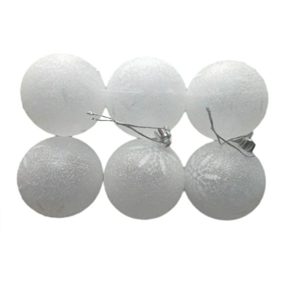 JWshufel Christmas Decorations Shatterproof Transparent Christmas Ball Ornaments of 6 Clear Matte Snowflake Balls for Tree Wreaths Garland DIY Hanging Plastic Christmas Balls Ornaments 2.4in White